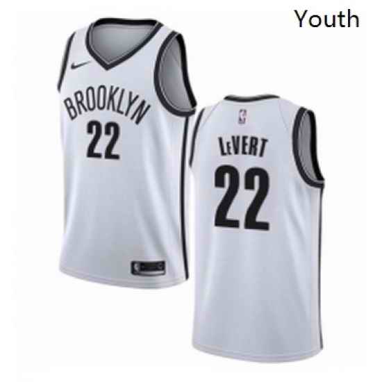 Youth Nike Brooklyn Nets 22 Caris LeVert Authentic White NBA Jersey Association Edition